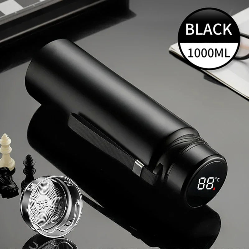 1L Thermal Water Bottle Temperature Display Thermos Bottle Stainless Steel Tumbler Vacuum Flasks Thermos for Water Tea Drinkware