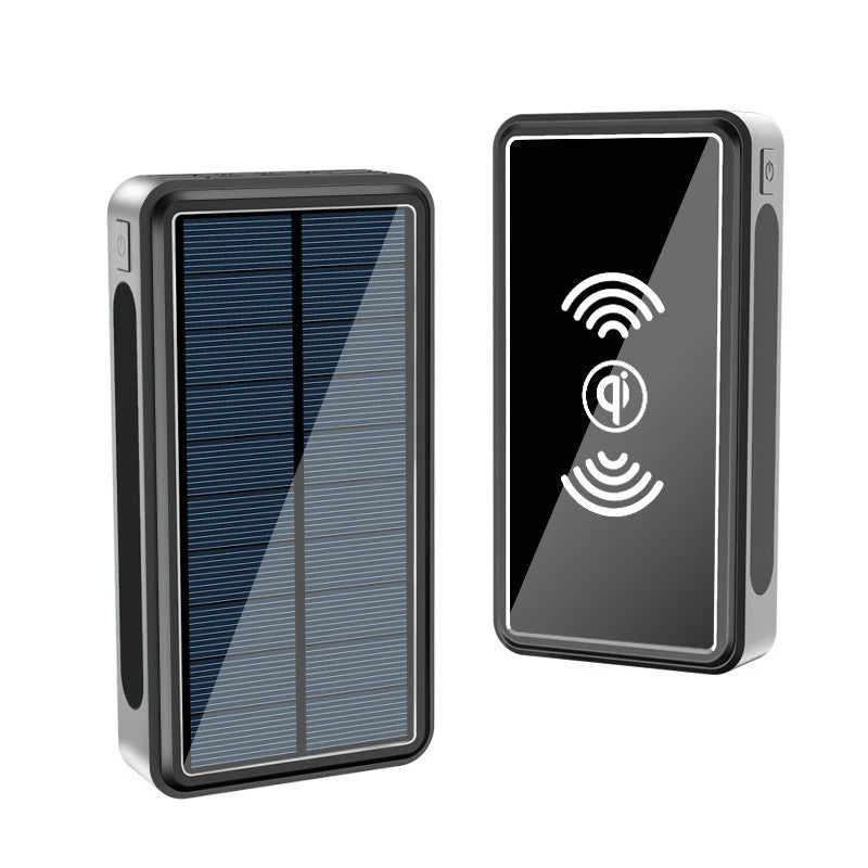 Solar Power Bank 50000Mah High Capacity Portable Charger Battery Wireless Charger Powerbank for Iphone 15 16 Pro Samsung Xiaomi