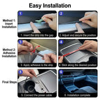 Ceesooi Smart LED Interior Car Lights, USB Powered RGB Car Ambient Lighting with App Control & Music Sync, DIY Mode 110Cm+110Cm 2-In-1 Design, Multi-Color Decor for Cars Trucks，Gift for Men & Women