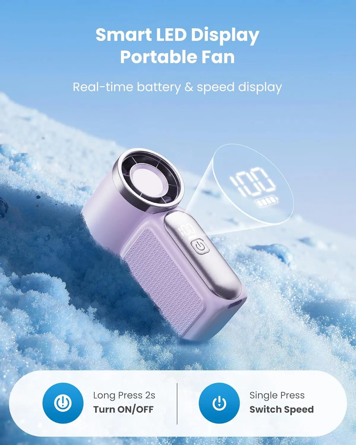 Portable Handheld Mini Fan, 6 Speeds 16900 RPM High Velocity Personal Fan, Type-C Rechargeable Mini Fan for Makeup, Travel, Outdoor, for Women Girl Gift